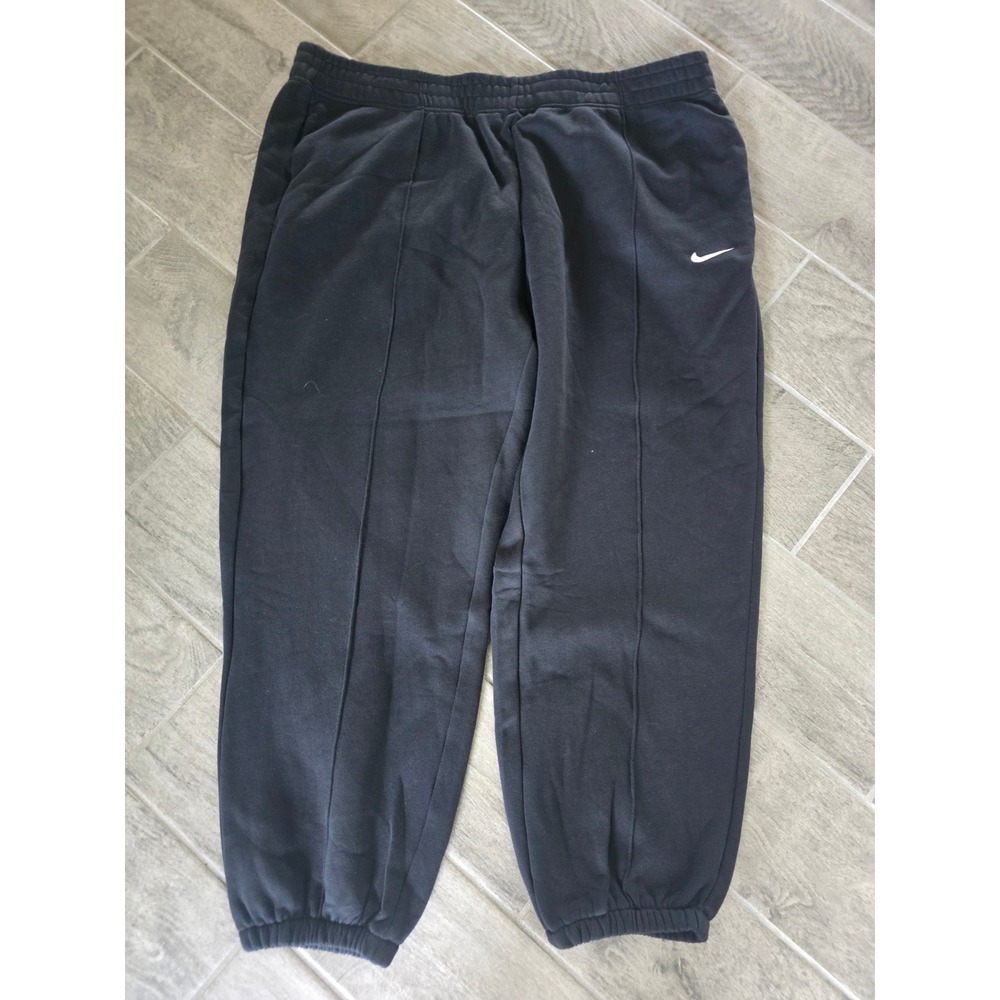Nike Womens Trend Fleece Oversized Jogger Sweatpants 2X Black Relaxed Fit